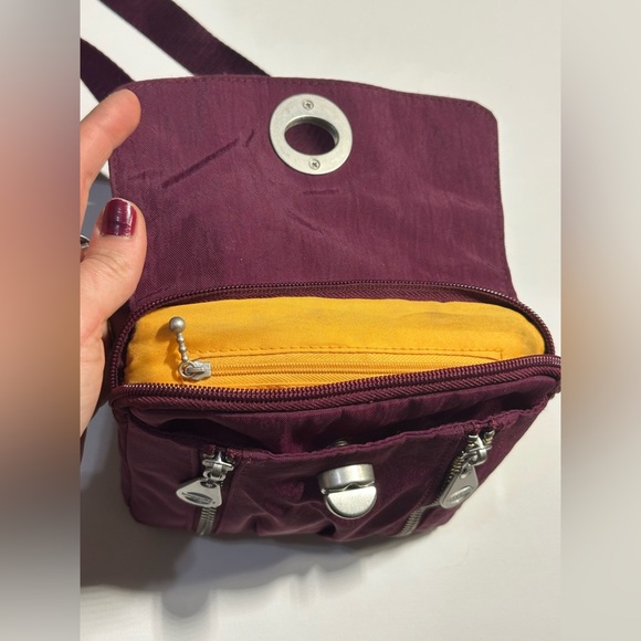 Baggalini Tokoyo Mini Wine Cross Over Nylon Canvas Purse - Picture 6 of 15